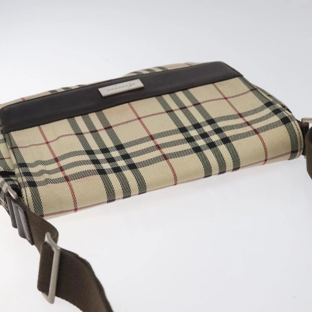 BURBERRY Nova Check Shoulder Bag Canvas Beige Auth KD198 - Picture 7 of 16